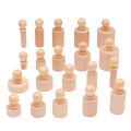 Montessori cylindrical log socket children's early education puzzle puzzle teaching aids Montessori wooden toys wholesale. 