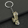 01PCS- New Metal Personality Mini motorcycle Pendant Keychain Bike Key Chain Spinning Key Chain Ring Keyfob Keyring Car Interior Accessories. 