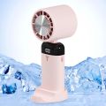 Handheld Electric Fan 3 Speed Foldable Handy Fan USB Rechargeable Ultra Quiet LED Digital Display for Home Summer Air Cooler Fan.