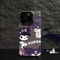 Cartoon Sanrio Cute Kuromi Phone Case Compatible for IPhone 11 15 12 13 14 Pro Max X XS Max XR Luxury Plating Metal Button Lovely Kuromi Silicone Shockproof Soft Cover. 