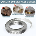 Worm Gear Hose Clamps for DIY, Cut-To-Fit 19.5 FT Strap+15 Fasteners Kit Adjustable Worm Gear Band Clamps Duct. 