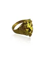 Stainless Steel Roaring Lion Head Unique Design Finger Ring-Gold Color. 