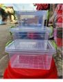 Plastic Fair Food Storage Box Container With Lid - 3pcs Set 1500ml 750ml 300ml. 