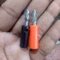 1Pair- Male Banana Plug 4mm Lantern Head Red & Black Gold Plated Jack Screw Terminal Connector For Audio Speaker. 