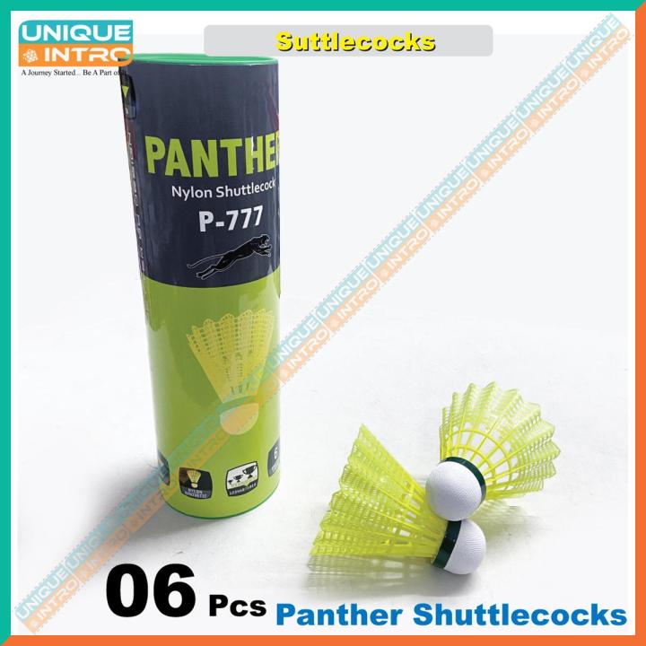 PANTHER P-777 NYLON SHUTTLE COCK, Badminton Feather (6Pcs, 1Box)- Yellow
