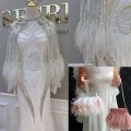 【Customer favorite】 2.2 Yards Satin Ribbon 3-4inch Ostrich Feathers Satin Ribbon White Ostrich Feathers Trim Satin Ribbon White Fringe Satin Ribbon Craft Feather Boas. 
