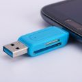 NEW Micro USB USB 2.0 2 in 1 OTG Card Reader High-speed USB2.0 Universal OTG TF/SD for Android Computer Extension Headers. 