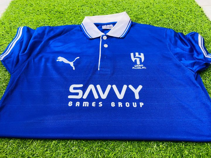 Al Hilal 23/24 Home Replica Football Jersey Man by Barter fashion - Al Hill Jersey -Al Hilal Jersey - Short Sleeve Jersey - Football Club Jersey