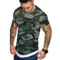 Casual Short Sleeve Crew Neck Pullover Men Summer T Shirts Slim Fit Clothes Leisure Camouflage Printing Men Tees 2023 Streetwear. 