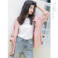 Pink Shirt Women's Loose Spring Clothes Korean Style Batwing-Sleeved Blouse Top Versatile Long Sleeve Shirt. 