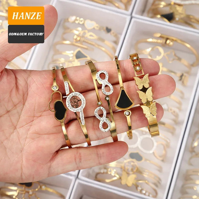 Stainless steel jewelry wholesale, women's 18K gold titanium steel