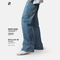 Vintage Light Blue Baggy Jeans for Men – Premium Cotton Denim | Trendy Loose Fit. 