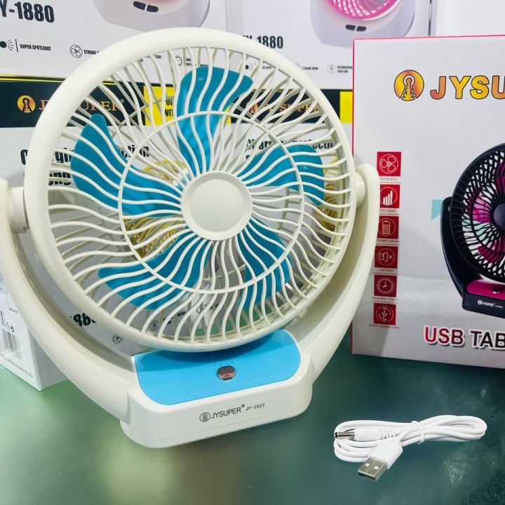 JY SUPER JY- 2523 Lithium Rechargeable high speed Table Fan