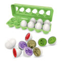 12PCS Funny Egg Matching Toy Toddler Games Montessori Educational Learning Color Shapes Kids Pretend Play Toy Set. 
