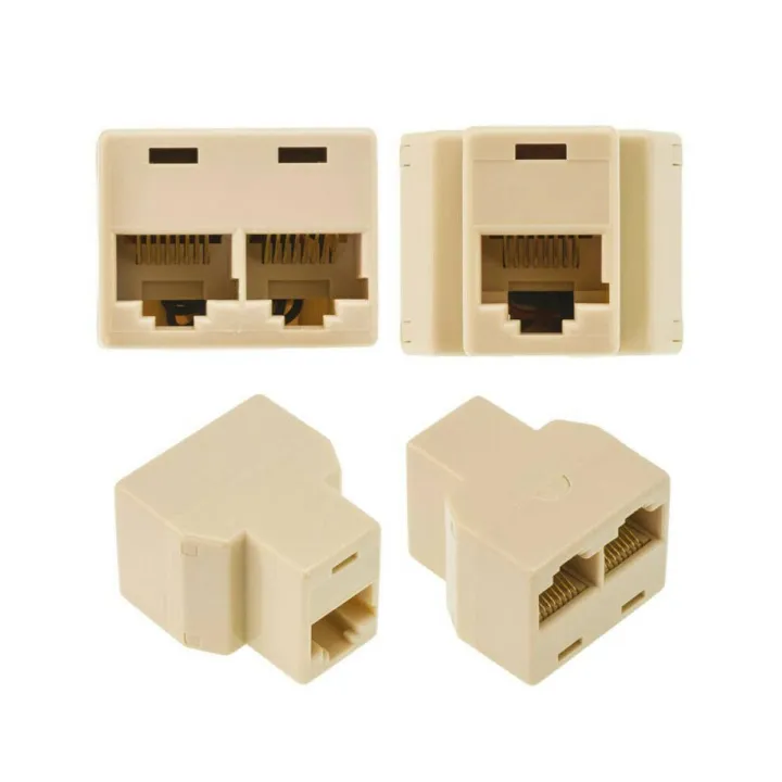 RJ45 Ethernet LAN Network Y Splitter 2 Way Adapter 3 Ports Coupler Connector NEW