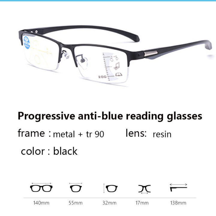 Anti Blue Ray Progressive Glasses Reading Presbyopia Eyeglasses