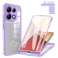 Phone case Xiaomi Poco M6 Pro M6Pro M 6 4G Transparent Protector with Mobile phone Film Cover Double Protect shield Full Cover Armor Cover cases. 