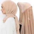 Instant Chiffon Hijabs For Woman Muslim Inner Headband Women Cap Hijab With Cap Attached Neck Cover Turban Underscarf Islam.