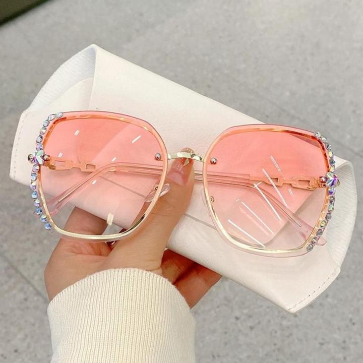Designer Glasses Oversized Designer Sunglasses Womens Rhinestone