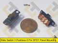 Slide Switch 3 Positions 6 Pin DPDT Panel Mounting-10Pcs. 