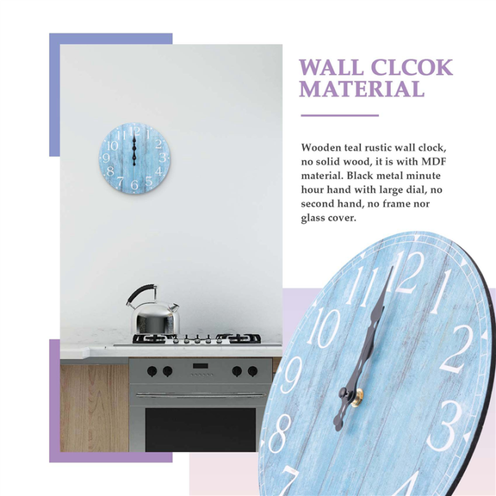 Wall%20Clock,10%20Inch%20Teal%20Silent%20Non-Ticking%20Kitchen%20Clock%20Decor%20-%20Image%205
