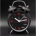 Black Metal Alarm Clock Twin Bell Table Clock Loud Alarm Clock For Home Office.