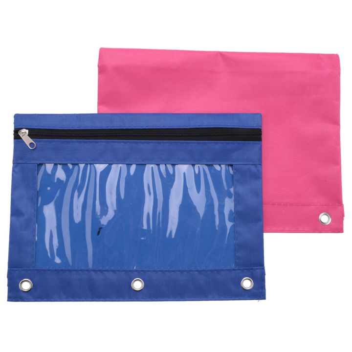 6%20Pieces%20Ring%20Binder%20Pouch%20Pencil%20Bag%20with%20Holes%203-Ring%20Zipper%20Pouches%20with%20Clear%20Window%20(6%20Colors)%20-%20Image%206