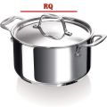Stainless Steel Induction Sauce Pot with RQ and Handle - 24cm- Silver. 