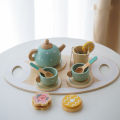 Kids Wooden Afternoon Tea Set Toy Pretend Play Food Learning Role Play Game Toys For Girls Boys Gifts.