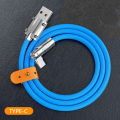 USB Type-C Gaming Cable 120W 6A Rotating 180 Degree Silicone for Samsung iPhone Huawei. 