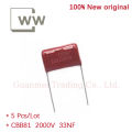 5 Pcs/Lot CBB81 capacitor 2KV333J non-polar film 0.033uf 33nf P20mm high voltage 2000V333J. 