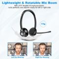New Bee USB Headset with Mic Mute for PC 3.5mm Business Headphones with Rotatable Microphone Noise Cancelling for Call Center.