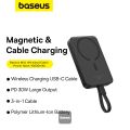 Baseus 10000mAh Magnetic Mini Wireless Fast Charge Power Bank 30W With Built-In Type-C Cable.