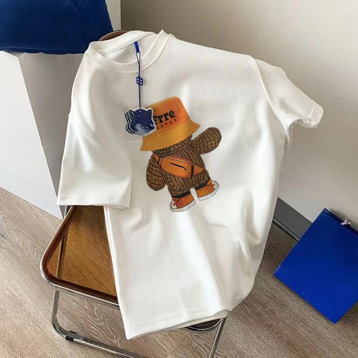 200Gram Printing round Neck All-Matching Pure Cotton American Retro Short SleeveTT-shirt Baby Boy and Girl Summer Fashion Loose Korean Style Couple