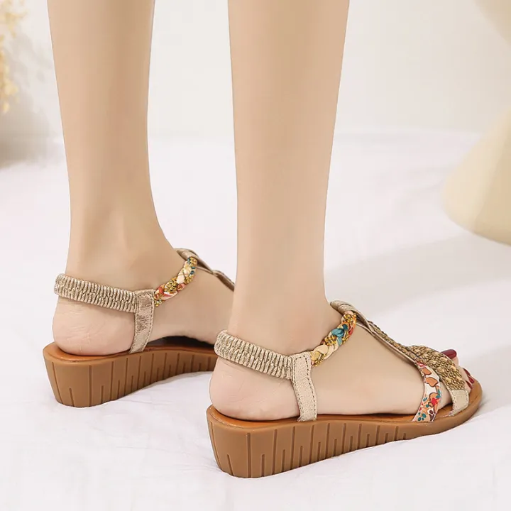 Cross-Border%20plus%20Size43Sandals%20Fairy%20Style2023Summer%20New%20Korean%20Style%20Wedge%20Student%20Fashion%20Seaside%20Beach%20Shoes%20Women%20-%20Image%204