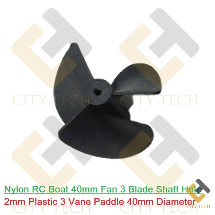 BOAT%20FAN%20Nylon%20RC%20Boat%2040mm%20Fan%203%20Blade%20Shaft%20Hole%202mm%20Plastic%203%20Vane%20Paddle%2040mm%20Diameter%20Electrical%20Circuitry%20&%20Parts%20-%20Image%202