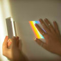【Fashion】Triangular Prism BK7 Optical Glass Physics Teaching Refracted Light Spectrum Rainbow Children Students. 