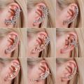 Bohemian No Hole Crystal Rhinestone Ear Cuff Wrap Stud Clip Earrings For Women Girl Ear Bone Clip No Pierced Ear Clip.