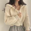 【Top Selling Item】 2023 Korean Style Casual Hooded Knitted Cardigan Laid-back Loose Elegant Zipper Sweater Jacket. 