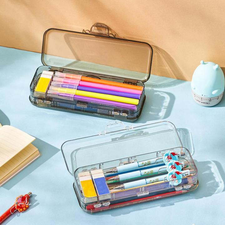 2Layer%20PP%20Plastic%20Transparent%20Pencil%20Case%20Double%20Layer%20Multifunction%20Pen%20Stationery%20Box%20Kids%20Large%20Capacity%20Storage%20Organizer%20-%20Image%202