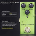 Mini Overdrive Electric Guitar Effects Pedal Overdrive Volume Tone Knob Effect Pedals With Steel Metal Shell.