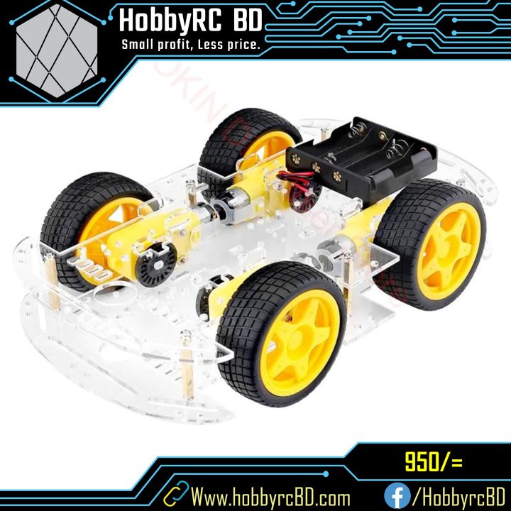 4WD Smart Robot Car Chassis Kit for Arduino | Daraz.com.bd