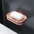 Strong Suction Soap Dish Holder Drain Case Tray Box Soap Box Wall-mounted Draining Rack Home Bathroom Double Layer Soap Holder.