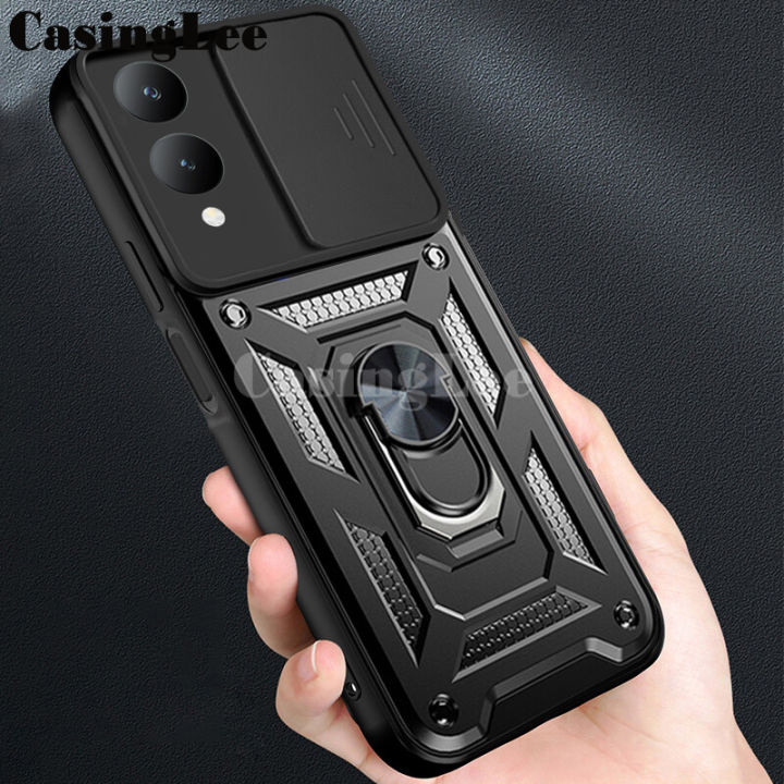 For Vivo Y17S case Armor Ring Case Cover Adsorb Car Holder Shockproof Camera Protection Cover For Vivo Y17S Back Cover Phone cases