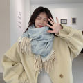 Korean autumn and winter new cartoon imitation cashmere scarf, small fresh bear, cute shawl, warm and versatile scarf.