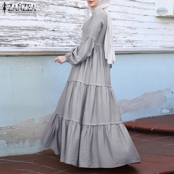 Zanzea%20Wanita%20Muslimah%20Wanita%20Muslim%20Abaya%20Dubai%20Lengan%20Panjang%20Maxi%20Pakaian%20Panjang%20Penuh%20Sundress%20Plus%20-%20Image%204