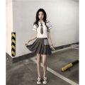 Cyndi Wang Same Pleated Skirt Suit Preppy StylejkUniform British Style School Uniform Student Graduation Dress Sweet Cool Female Summer. 