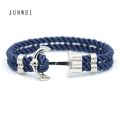 Men Anchor Bracelet Made of Nylon in Navy Blue und Anchor Made of Brass. 