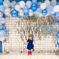 Party Backdrop Square Curtain Foil Fringe Curtain Wall Decor Baby Shower Glitter Background Curtain Birthday Foil Sequin Curtain.