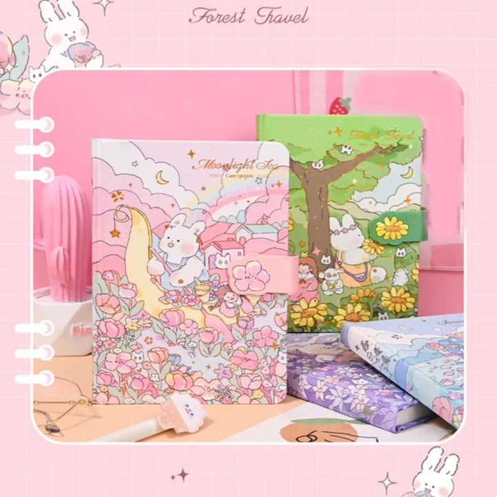 Rabbit%20Notebook%20Color%20Illustrated%20Page%20Hand%20Book%20Magnetic%20Buckle%20Student%20Journals%20Cute%20Notebook%20Office%20Accessories%20Kawaii%20-%20Image%207